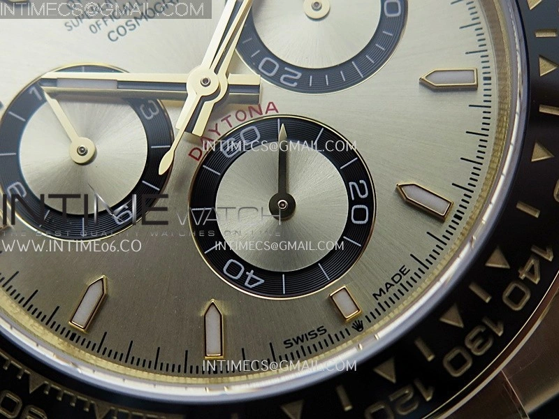 Daytona 126518 904L YG GMF 1:1 Best Edition Gold Dial Gold Black Subdial Stick Marker on Oysterflex Strap SH4131
