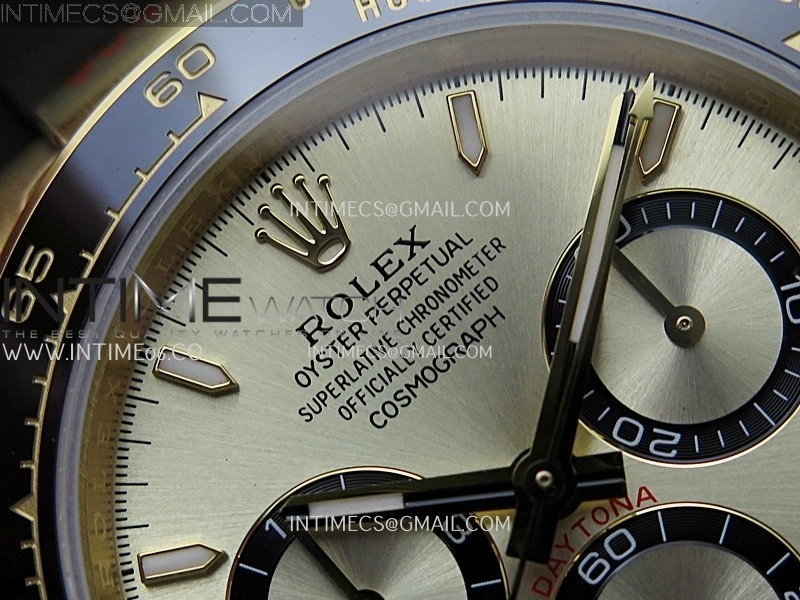 Daytona 126518 904L YG GMF 1:1 Best Edition Gold Dial Gold Black Subdial Stick Marker on Oysterflex Strap SH4131
