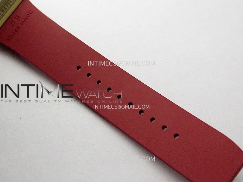 RM07 Paved Snowflake Cut Diamonds RG ZF Best Edition Red MOP Diamond Skeleton Dial On Red Rubber Strap Asian CRMA2 Clone