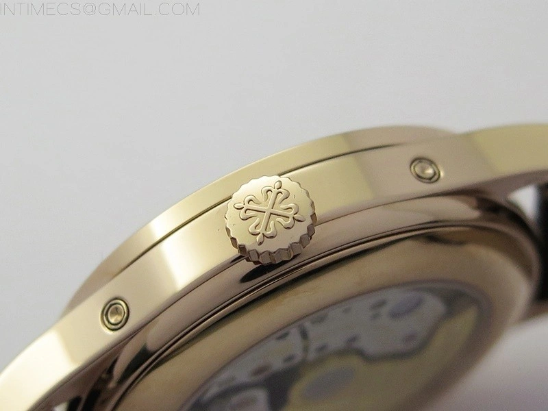 Annual Calendar Complications 5396 RG GRF Best Edition White dial Numbers Markers Blue Markers on Brown leather strap A324