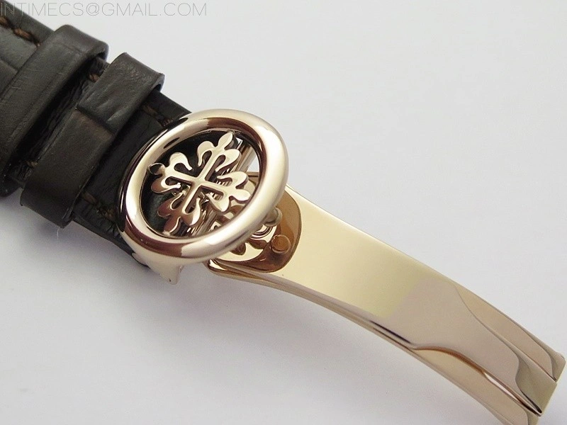 Annual Calendar Complications 5396 RG GRF Best Edition White dial Numbers Markers Blue Markers on Brown leather strap A324
