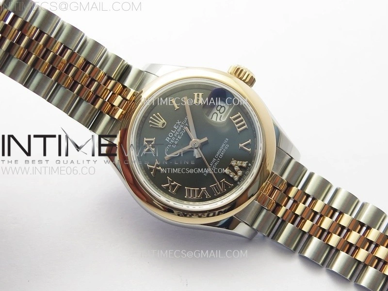 Datejust 28mm 279171 Smooth Bezel SS RG APSF Best Edition Gray Dial Roman Markers on SS Jubilee Bracelet NH05