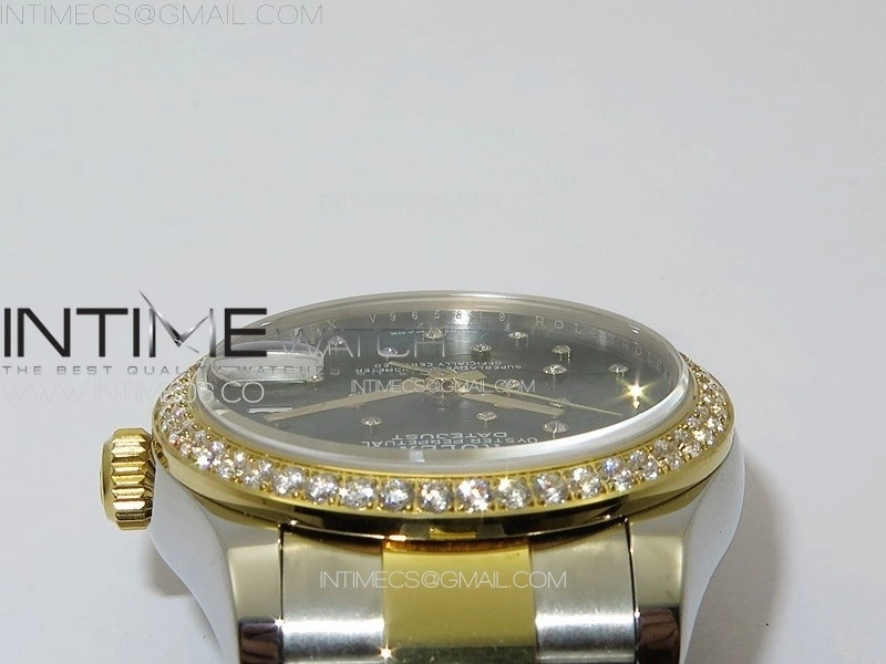 DateJust 31mm 72610 Crystals Bezel SS YG APSF Best Edition Blue Flowers Crystals Dial on Oyster Bracelet A2824