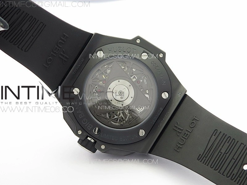 Big Bang Sang Bleu II Black Ceramic BBF Best Edition on Black Rubber Strap A1240