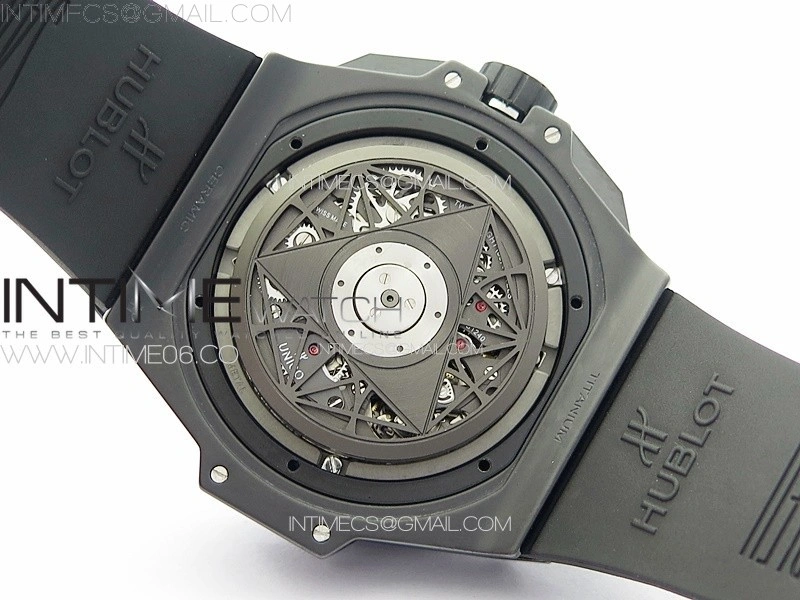 Big Bang Sang Bleu II Black Ceramic BBF Best Edition on Black Rubber Strap A1240