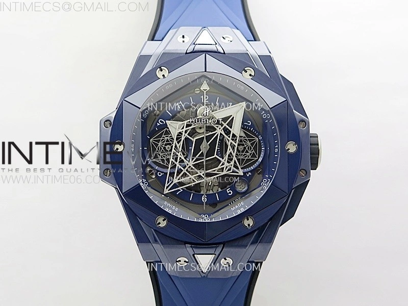 Big Bang Sang Bleu II Blue Ceramic BBF Best Edition on Blue Rubber Strap A1240