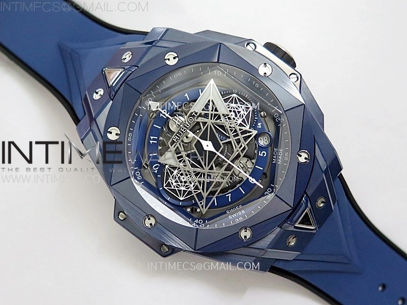 Big Bang Sang Bleu II Blue Ceramic BBF Best Edition on Blue Rubber Strap A1240