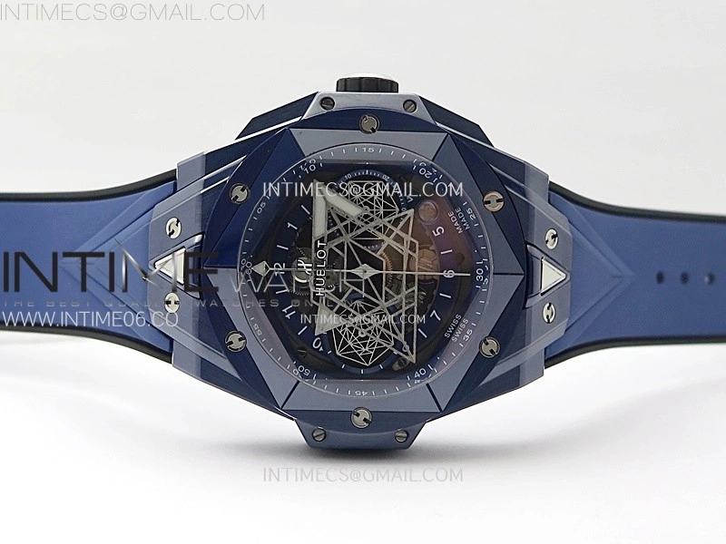 Big Bang Sang Bleu II Blue Ceramic BBF Best Edition on Blue Rubber Strap A1240