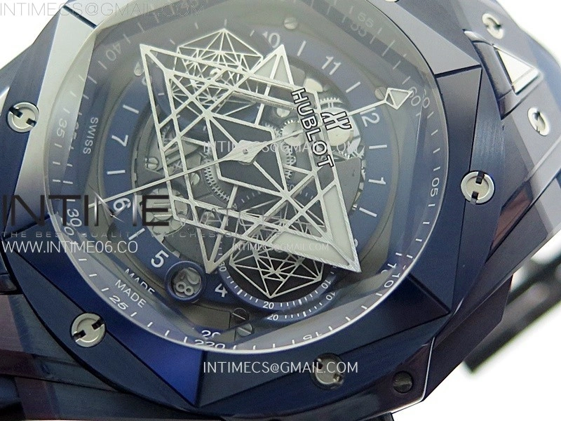 Big Bang Sang Bleu II Blue Ceramic BBF Best Edition on Blue Rubber Strap A1240