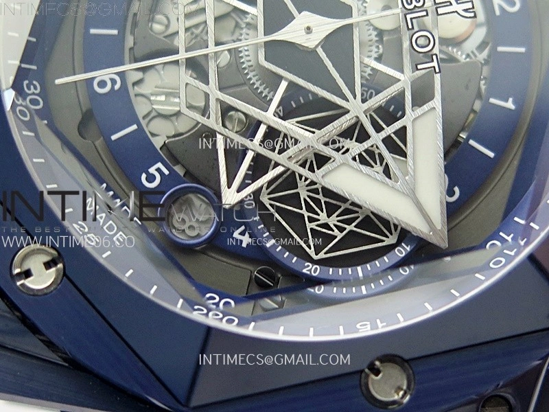 Big Bang Sang Bleu II Blue Ceramic BBF Best Edition on Blue Rubber Strap A1240