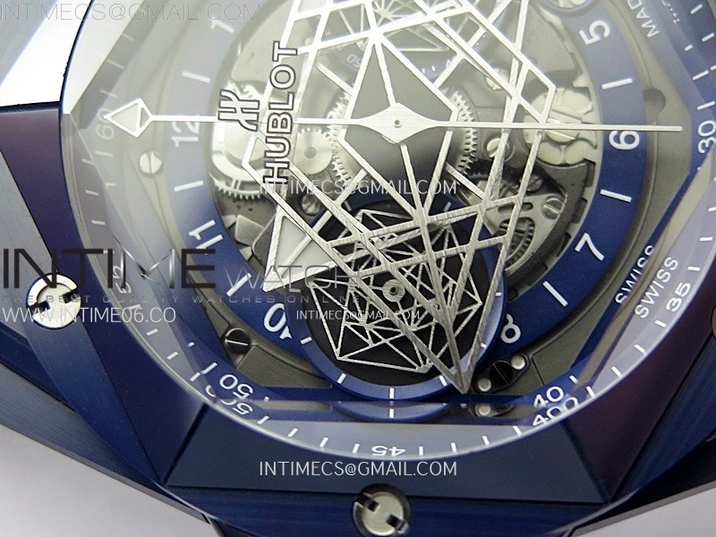 Big Bang Sang Bleu II Blue Ceramic BBF Best Edition on Blue Rubber Strap A1240