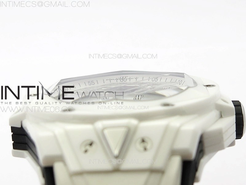 Big Bang Sang Bleu II White Ceramic BBF Best Edition on White Rubber Strap A1240