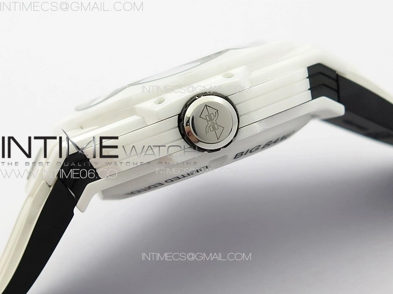 Big Bang Sang Bleu II White Ceramic BBF Best Edition on White Rubber Strap A1240