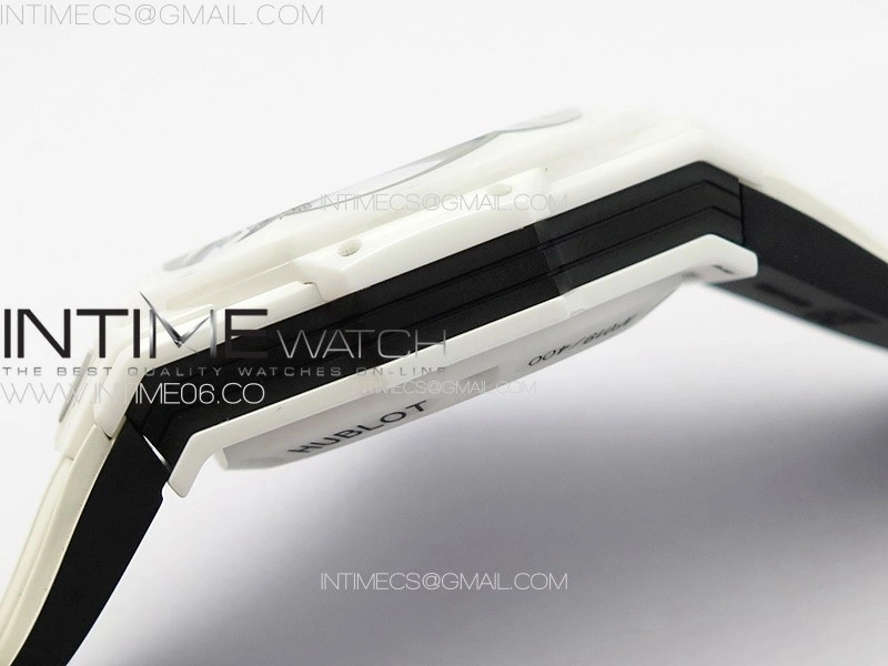 Big Bang Sang Bleu II White Ceramic BBF Best Edition on White Rubber Strap A1240