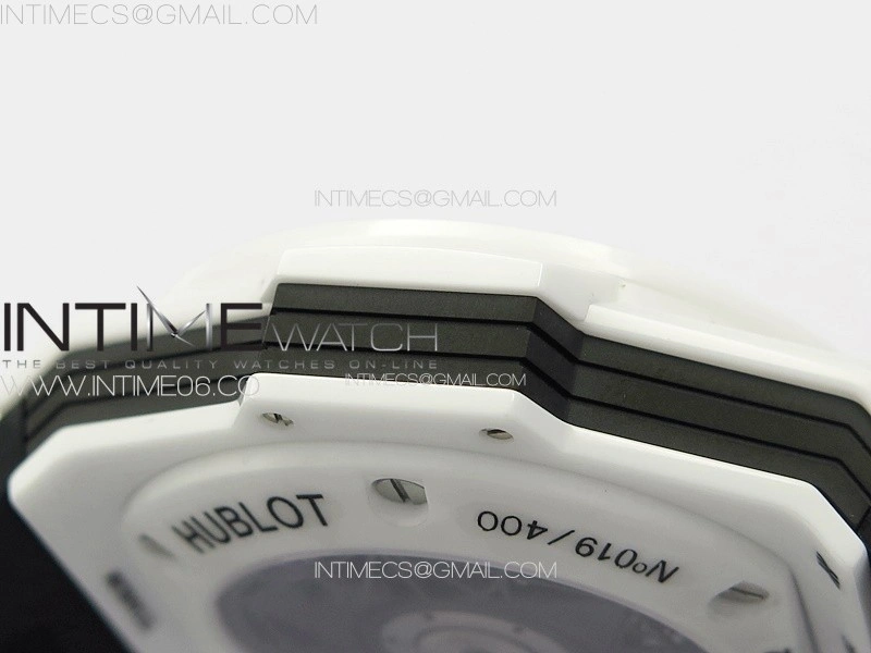 Big Bang Sang Bleu II White Ceramic BBF Best Edition on White Rubber Strap A1240