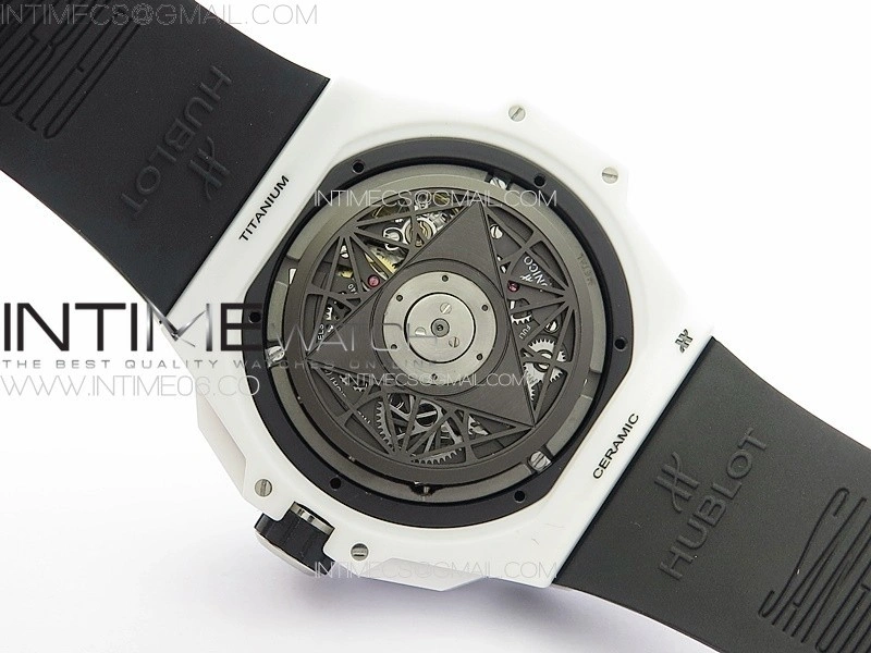 Big Bang Sang Bleu II White Ceramic BBF Best Edition on White Rubber Strap A1240