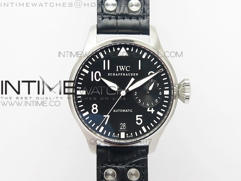 Big Pilot IW500901 AZF 1:1 Best Edition Black Dial on Black Leather Strap A521111