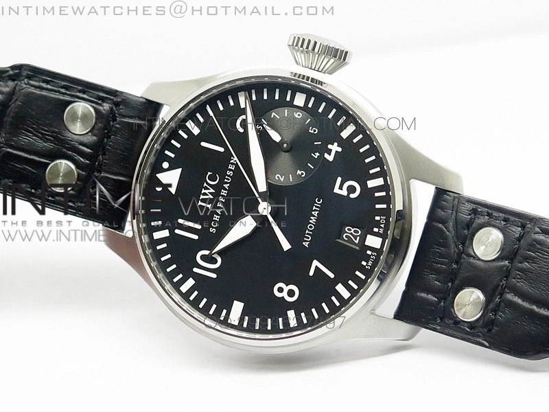Big Pilot IW500901 AZF 1:1 Best Edition Black Dial on Black Leather Strap A521111