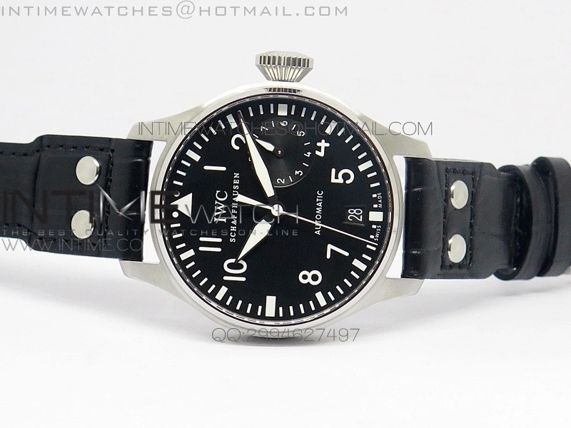 Big Pilot IW500901 AZF 1:1 Best Edition Black Dial on Black Leather Strap A521111