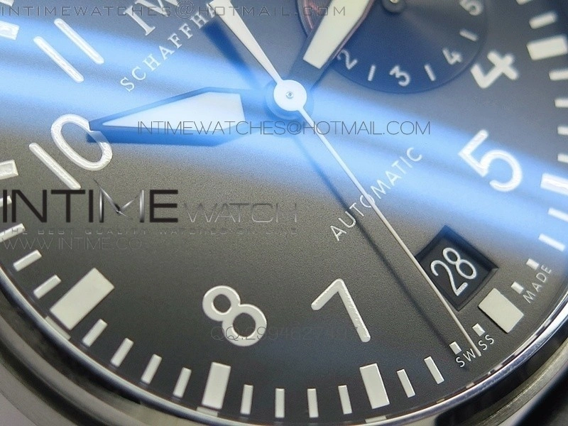 Big Pilot IW500901 AZF 1:1 Best Edition Black Dial on Black Leather Strap A521111