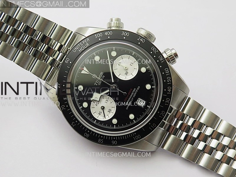 Black Bay Chrono M79360N SS ZF 1:1 Best Edition Black Dial On SS Bracelet DD7750