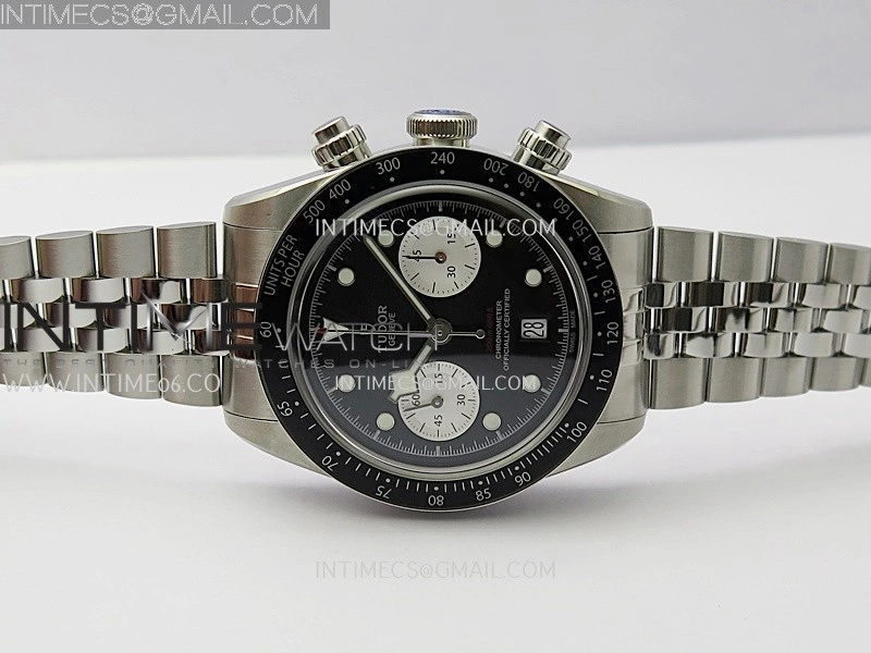 Black Bay Chrono M79360N SS ZF 1:1 Best Edition Black Dial On SS Bracelet DD7750