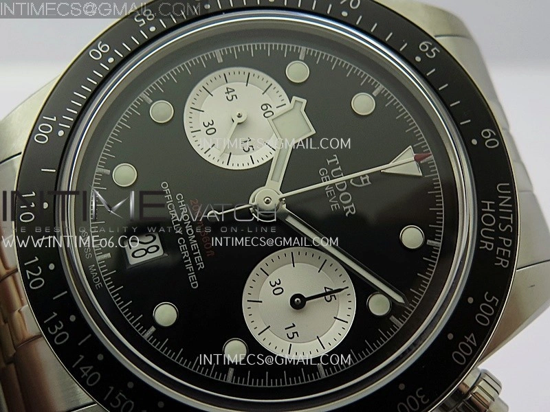 Black Bay Chrono M79360N SS ZF 1:1 Best Edition Black Dial On SS Bracelet DD7750