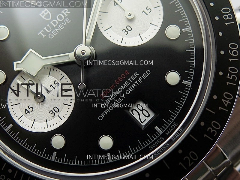 Black Bay Chrono M79360N SS ZF 1:1 Best Edition Black Dial On SS Bracelet DD7750