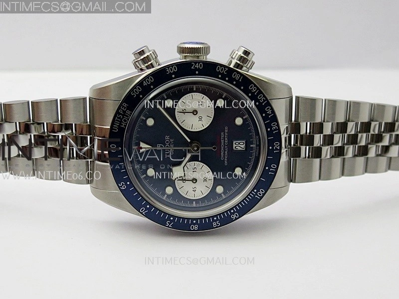 Black Bay Chrono M79360N SS ZF 1:1 Best Edition Blue Dial On SS Bracelet DD7750