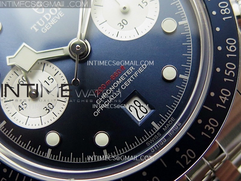 Black Bay Chrono M79360N SS ZF 1:1 Best Edition Blue Dial On SS Bracelet DD7750