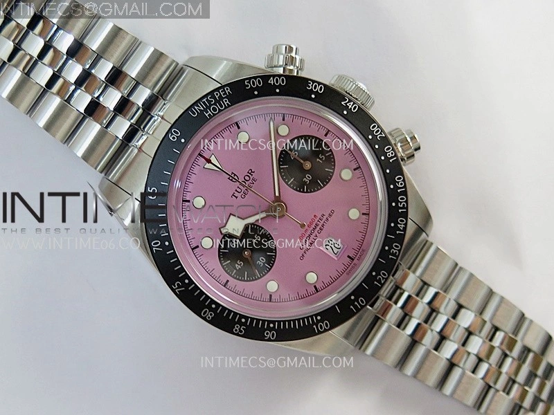 Black Bay Chrono M79360N SS ZF 1:1 Best Edition Pink Dial On SS Bracelet DD7750