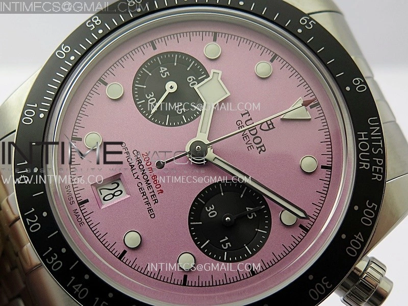 Black Bay Chrono M79360N SS ZF 1:1 Best Edition Pink Dial On SS Bracelet DD7750