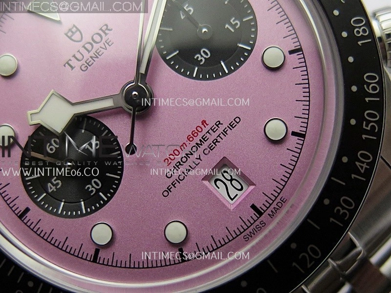 Black Bay Chrono M79360N SS ZF 1:1 Best Edition Pink Dial On SS Bracelet DD7750