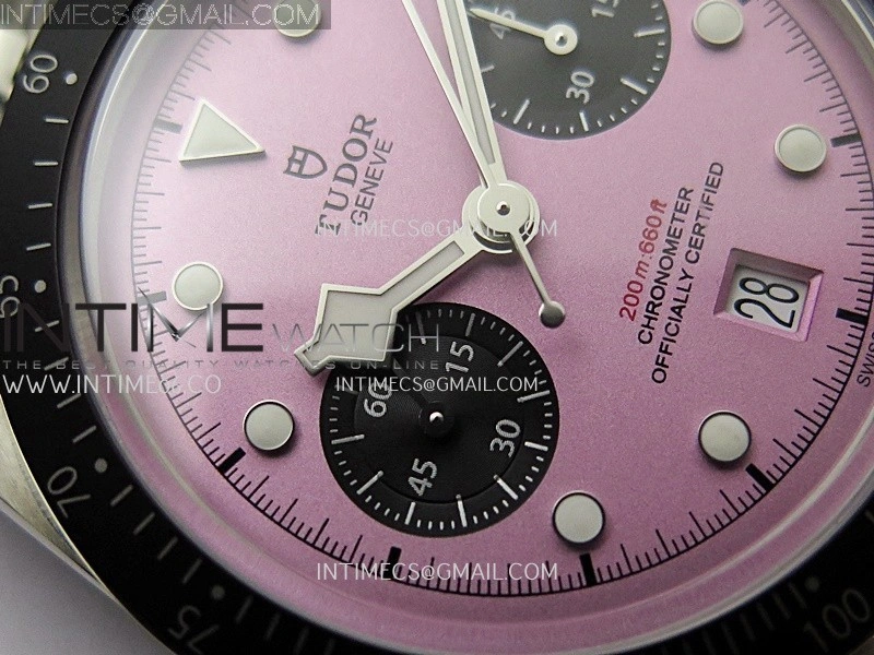 Black Bay Chrono M79360N SS ZF 1:1 Best Edition Pink Dial On SS Bracelet DD7750