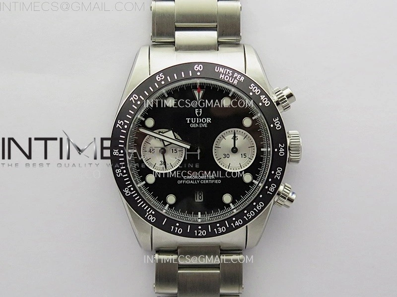 Black Bay Chrono SS TWF 1:1 Best Edition Black Dial on SS Bracelet A7750