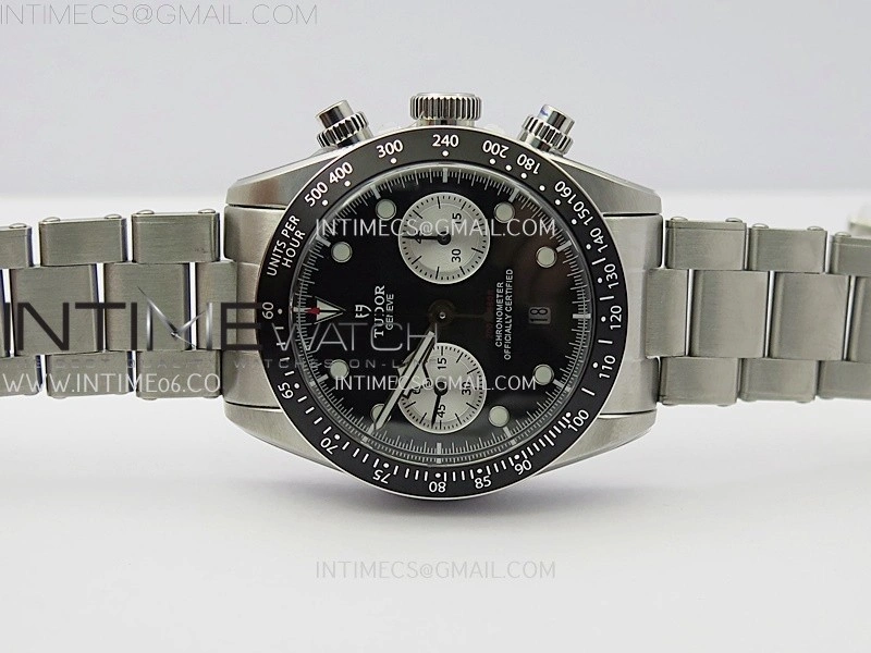 Black Bay Chrono SS TWF 1:1 Best Edition Black Dial on SS Bracelet A7750