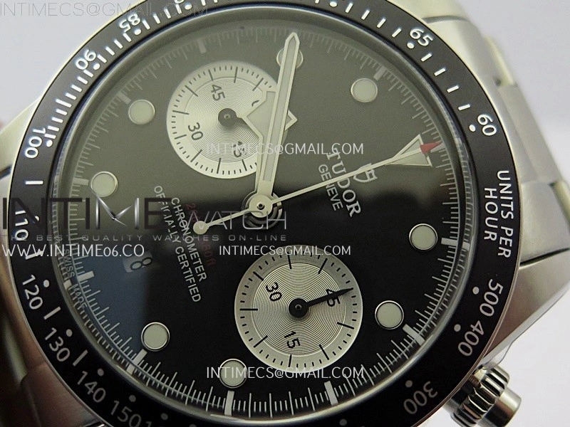Black Bay Chrono SS TWF 1:1 Best Edition Black Dial on SS Bracelet A7750