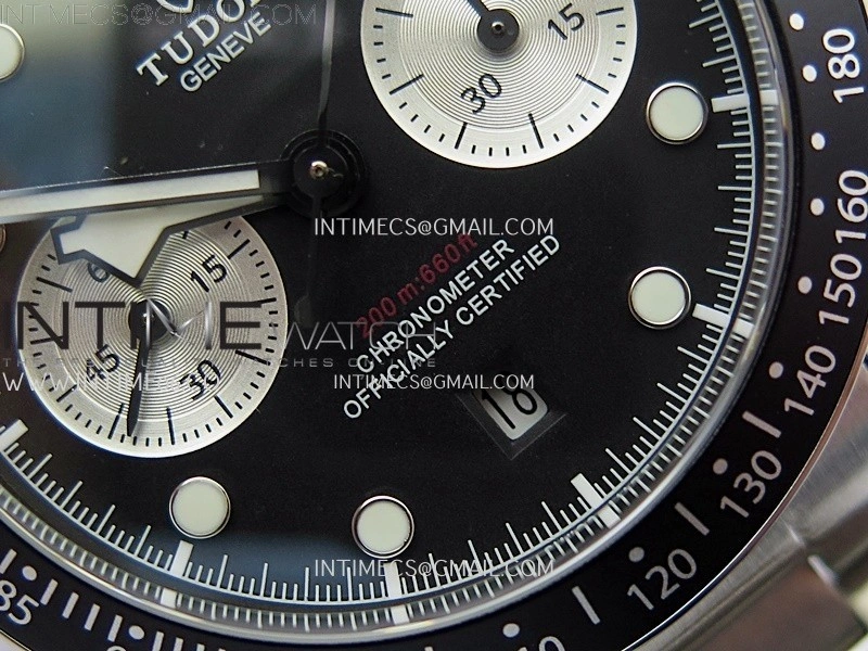 Black Bay Chrono SS TWF 1:1 Best Edition Black Dial on SS Bracelet A7750