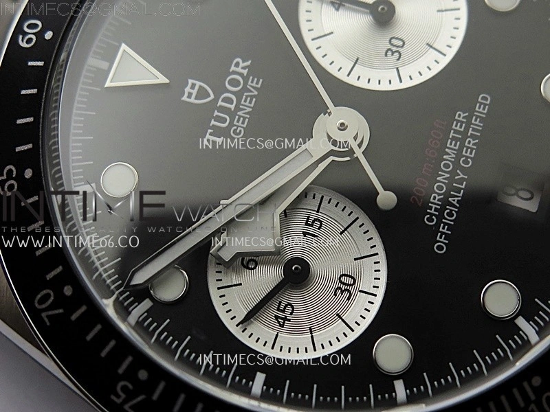 Black Bay Chrono SS TWF 1:1 Best Edition Black Dial on SS Bracelet A7750