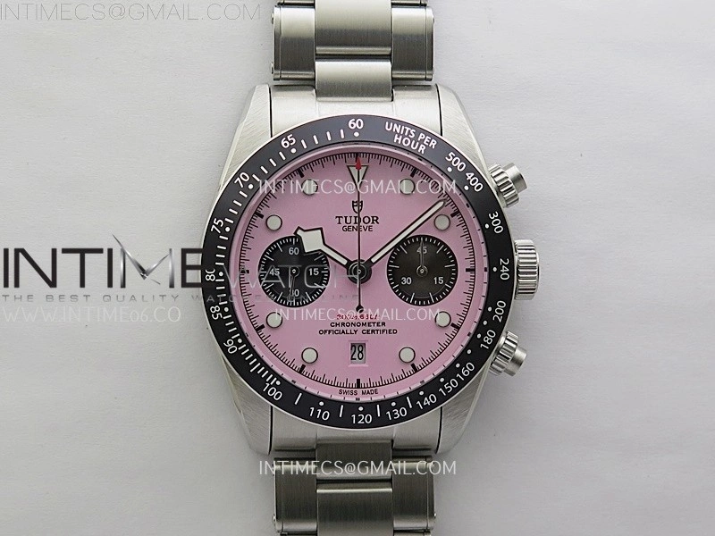 Black Bay Chrono SS TWF 1:1 Best Edition Pink Dial on SS Bracelet A7750