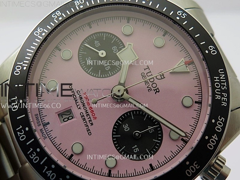 Black Bay Chrono SS TWF 1:1 Best Edition Pink Dial on SS Bracelet A7750
