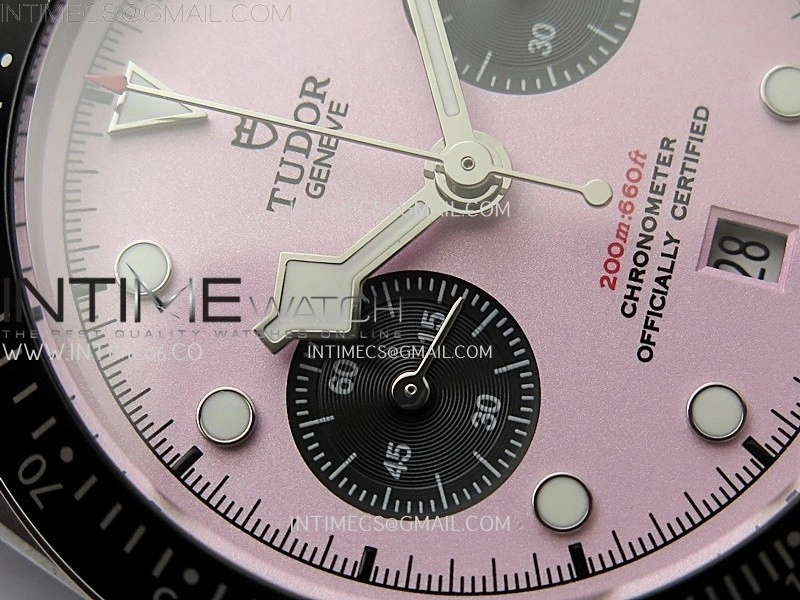 Black Bay Chrono SS TWF 1:1 Best Edition Pink Dial on SS Bracelet A7750