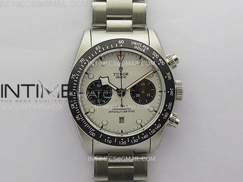 Black Bay Chrono SS TWF 1:1 Best Edition White Dial on SS Bracelet A7750