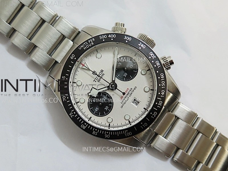 Black Bay Chrono SS TWF 1:1 Best Edition White Dial on SS Bracelet A7750