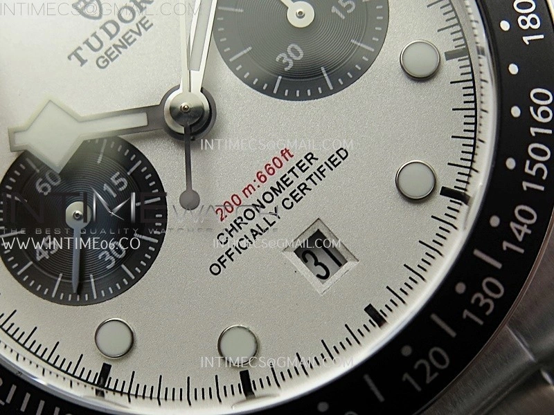 Black Bay Chrono SS TWF 1:1 Best Edition White Dial on SS Bracelet A7750