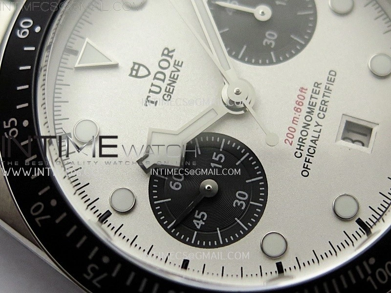 Black Bay Chrono SS TWF 1:1 Best Edition White Dial on SS Bracelet A7750