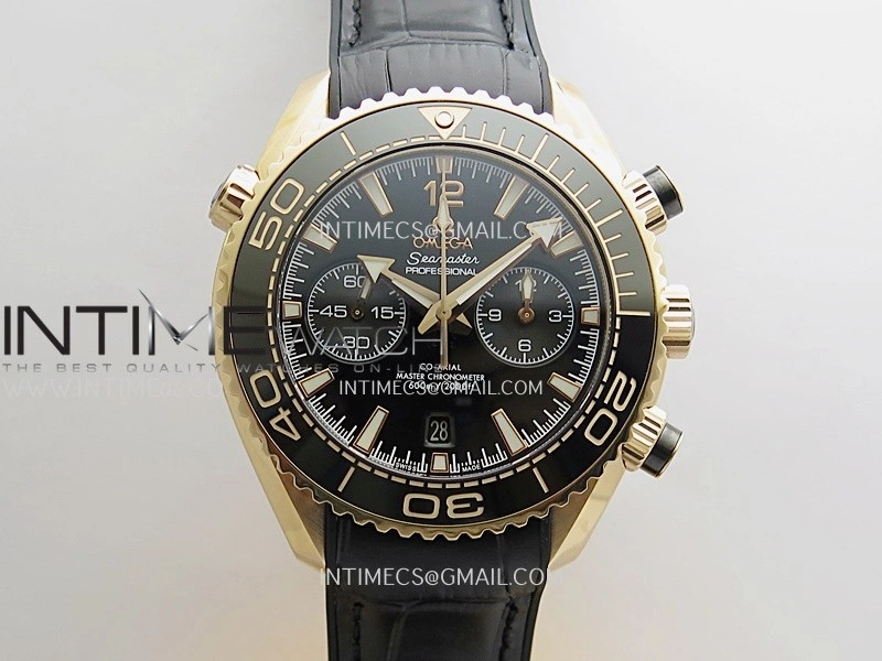 Planet Ocean Master Chronometer Black Ceramic Bezel RG VRF 1:1 Best Edition Black Dial On Black Gummy Strap A9900