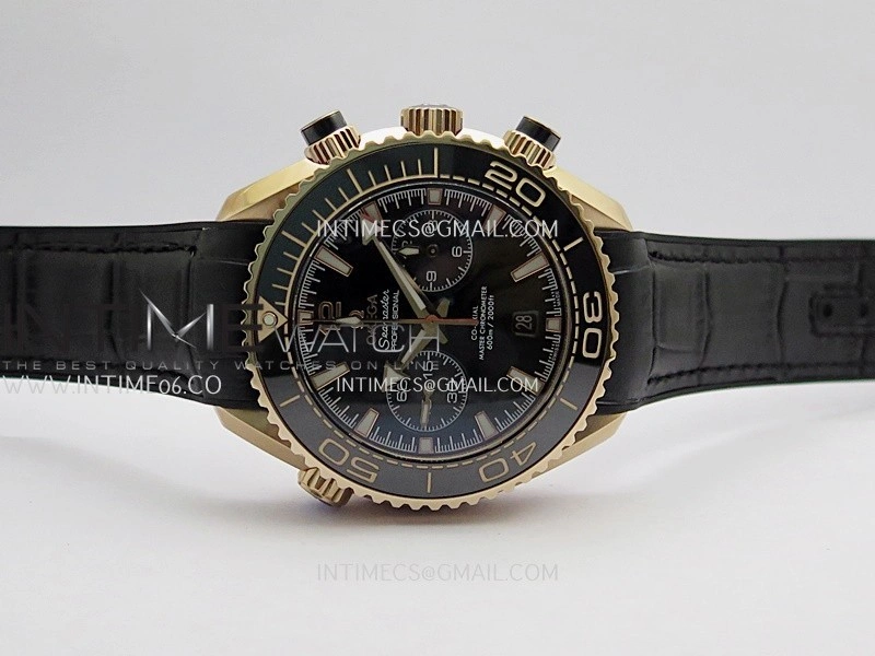Planet Ocean Master Chronometer Black Ceramic Bezel RG VRF 1:1 Best Edition Black Dial On Black Gummy Strap A9900