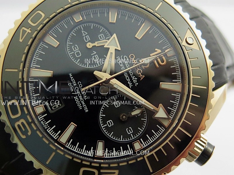 Planet Ocean Master Chronometer Black Ceramic Bezel RG VRF 1:1 Best Edition Black Dial On Black Gummy Strap A9900