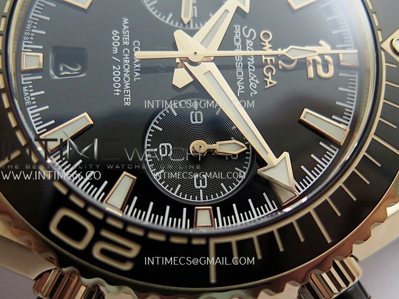 Planet Ocean Master Chronometer Black Ceramic Bezel RG VRF 1:1 Best Edition Black Dial On Black Gummy Strap A9900